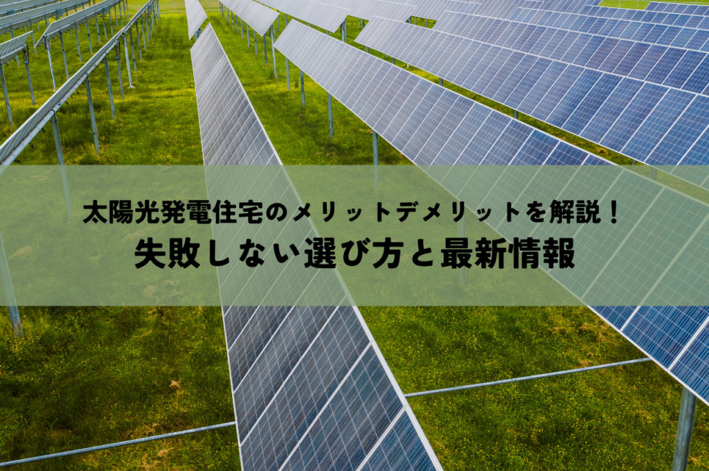 太陽光発電住宅のメリットデメリットを解説！失敗しない選び方と最新情報